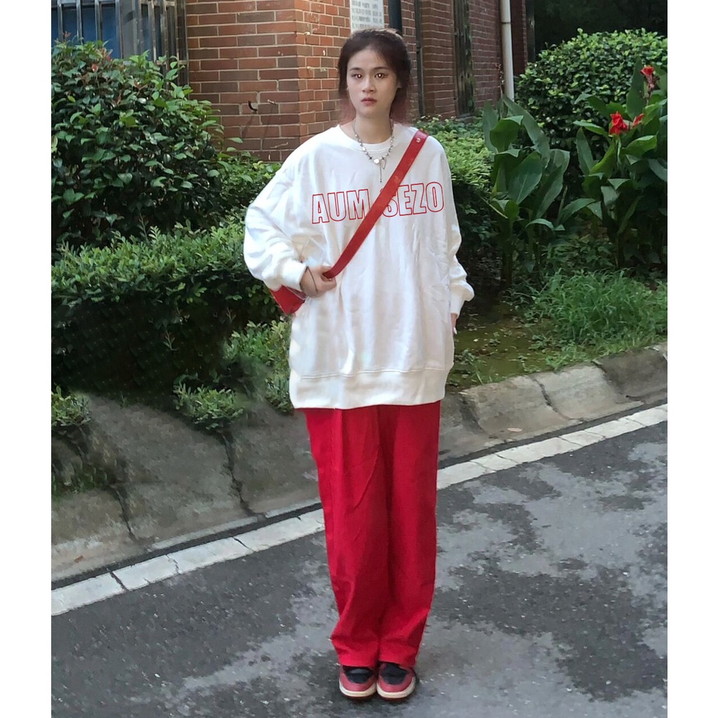 SELVZE Áo sweater tay dài cổ tròn in họa tiết thời trang retro dành cho nữ