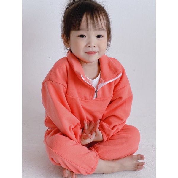 Bộ nỉ bông kéo khoá bé trai bé gái Batala kids, set nỉ hoodie khoá cổ trẻ em siêu ấm phong cách Hàn Quốc cho bé 10-23kg
