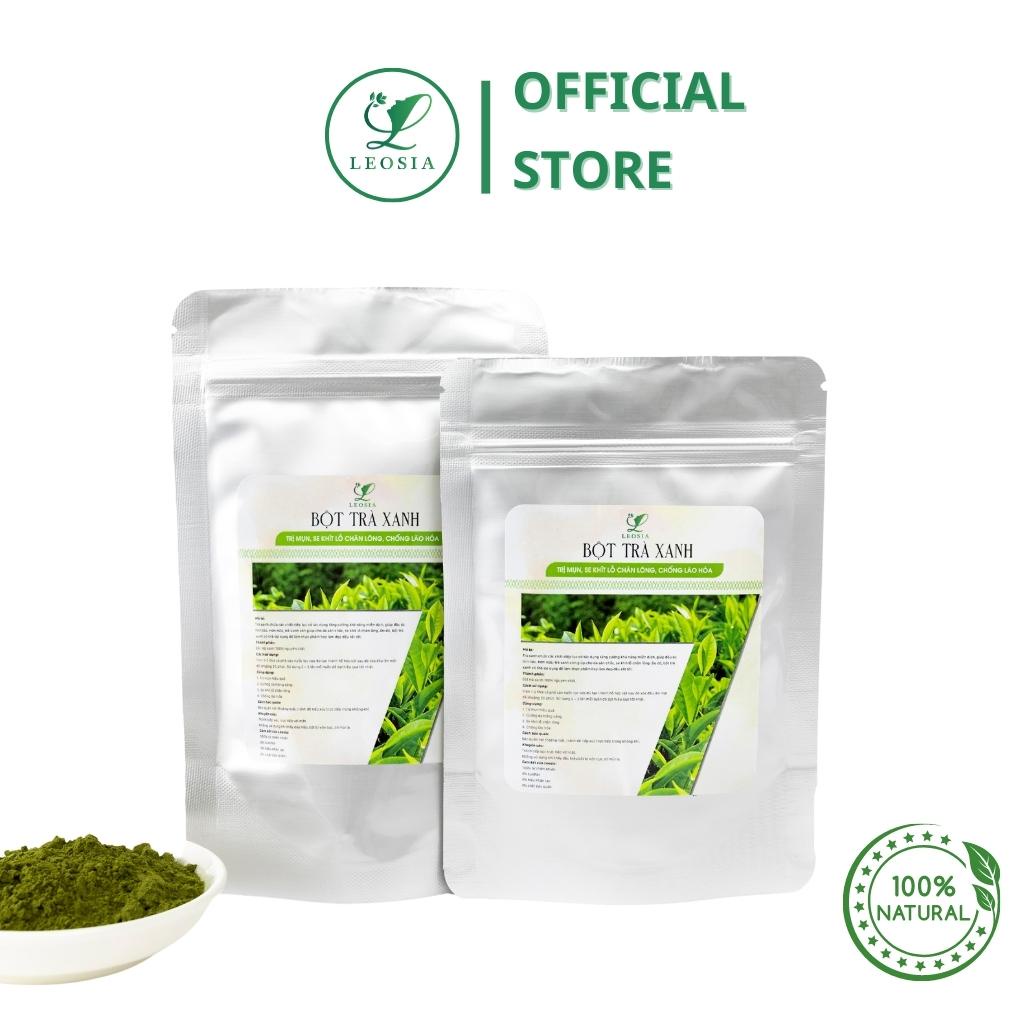 Bột Trà Xanh đắp mặt nạ hữu cơ Leosia nguyên chất 100G | 100% Organic