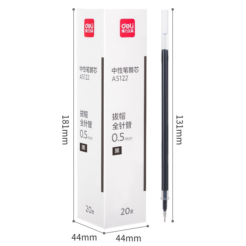 Ruột Bút Gel Deli Ngòi 0.5mm Dùng Thay Thế Cho Bút Bi A03, A06 Taro Stationery