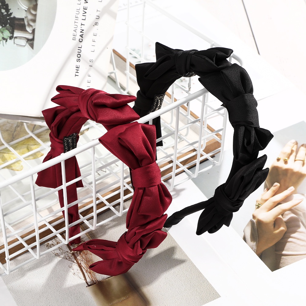 Băng đô cài tóc CHLINS đính nơ phong cách Hàn Quốc ngọt ngào thời trang dành cho nữ