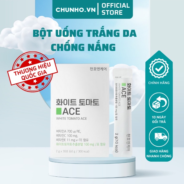 Bột uống trắng da tinh chất cà chua trắng Hàn Quốc Chunho Ncare, 30 gói x2g