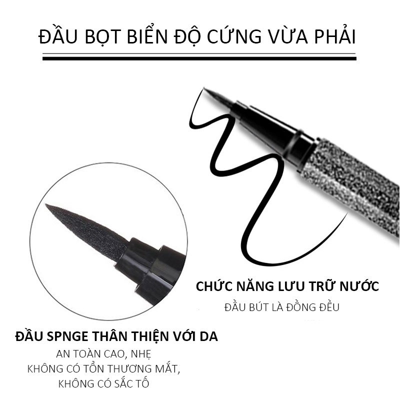 Bút kẻ mắt nước FEPO màu đen lâu trôi không thấm nước