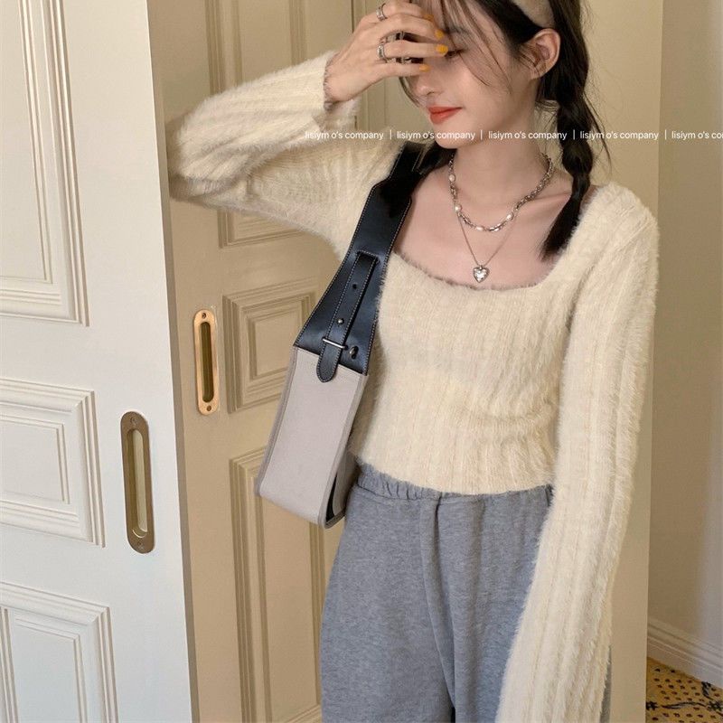 MURIOKI Áo Sweater Dệt Kim Mềm Mại Ôm Dáng Phong Cách Gợi Cảm Cho Nữ