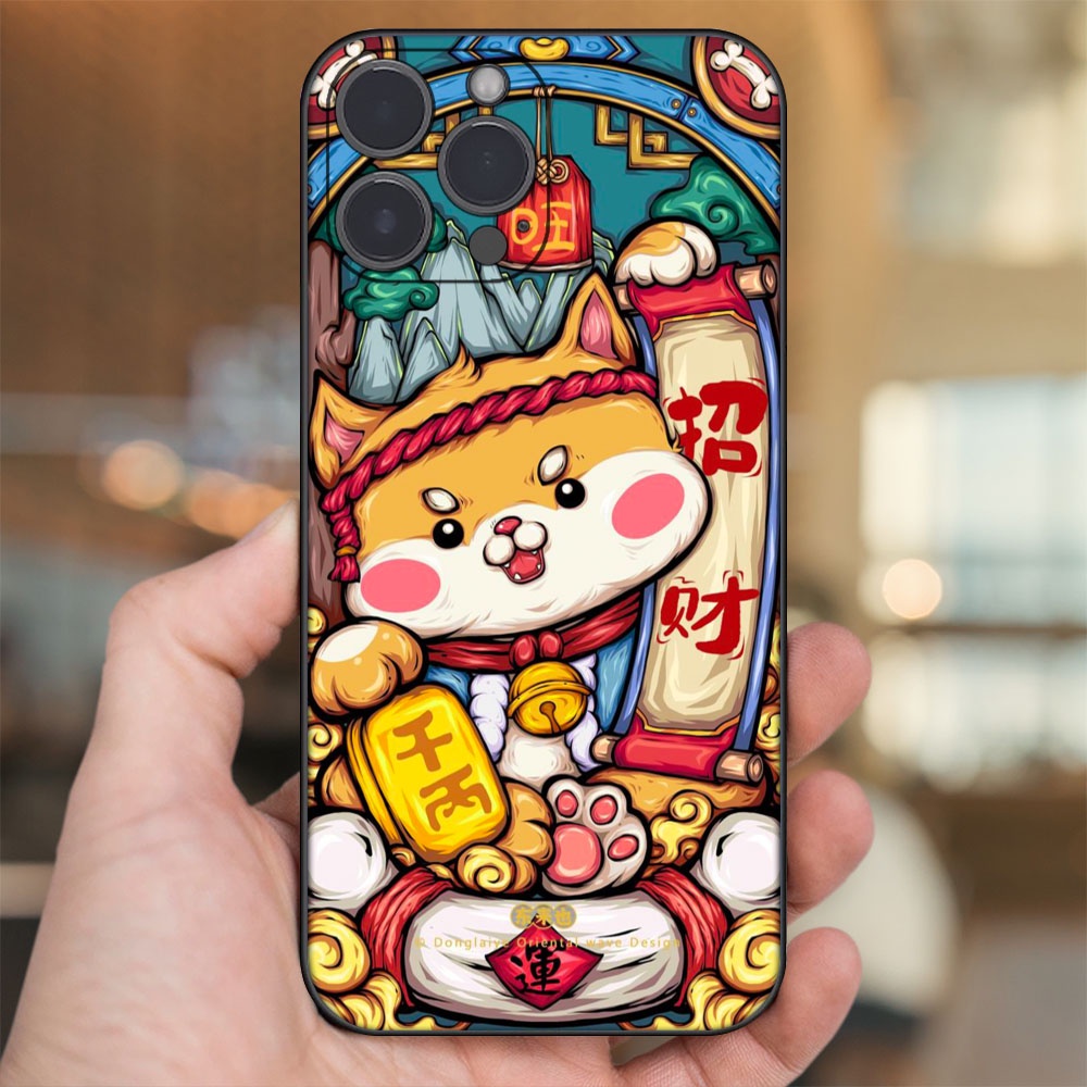 Ốp lưng iPhone 14 Pro Max dẻo đen cạnh vuông in hình Chó dễ thương