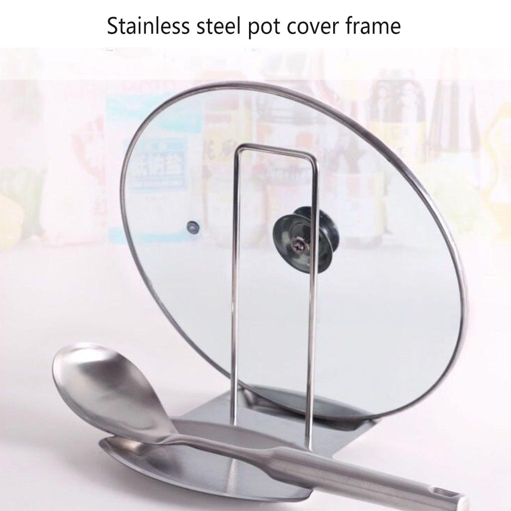 Giá Đỡ Nắp Nồi Bằng Thép Không Gỉ Kèm Khay Tháo Rời Được Tiện Lợi Dành Cho Nhà Bếp