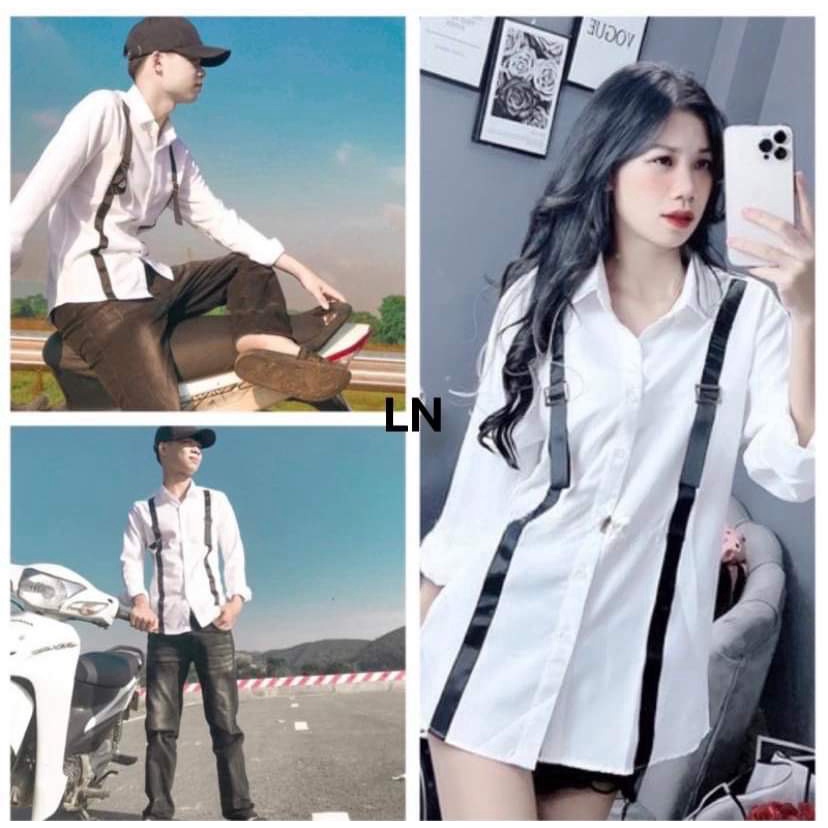 Áo sơ mi dây viền đen Chất sơ mi thô lụa ,ln