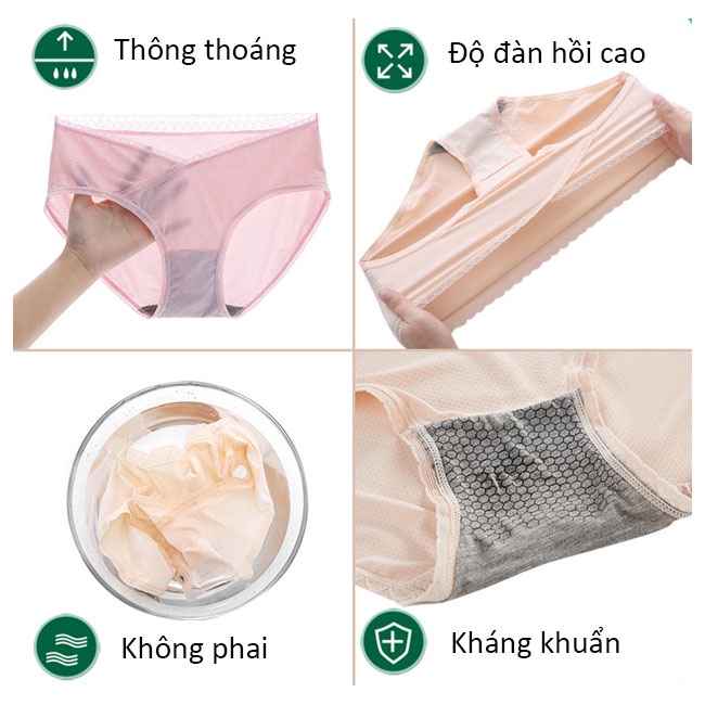 Quần Lót Cho Bầu Larosa bigsize cạp chéo chất liệu cotton thông hơi kháng khuẩn LA88Q