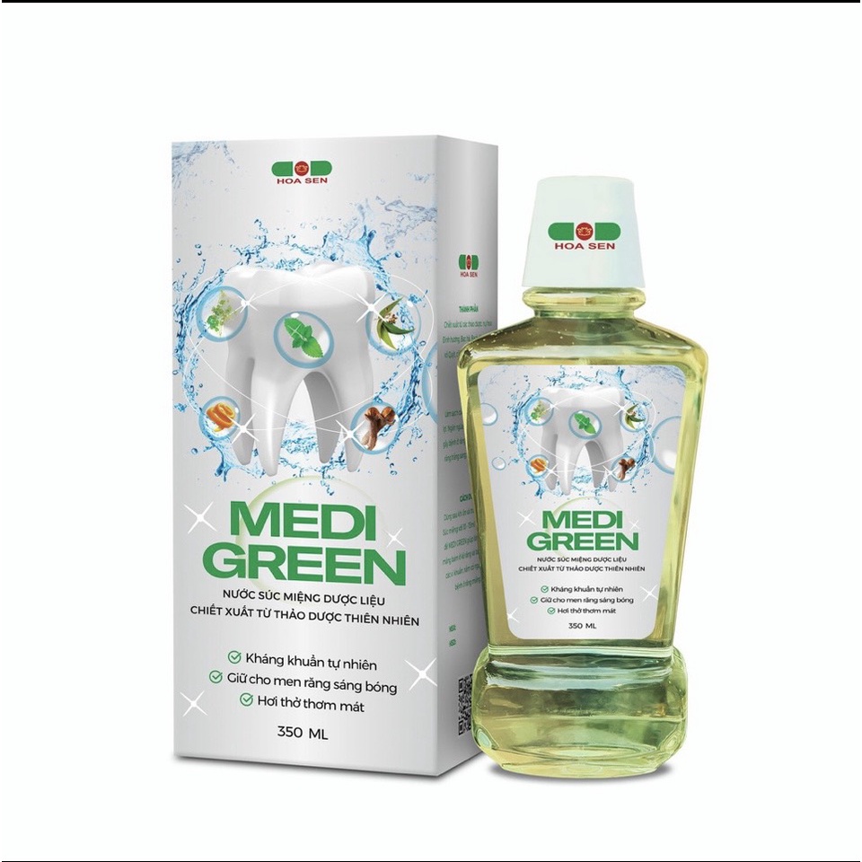 Nước súc miệng thảo dược MEDI GREEN - DHS - 350ml