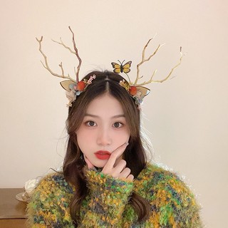 Bờm giáng sinh cài tóc Noel sừng hươu có đèn led phát sáng siêu đáng yêu