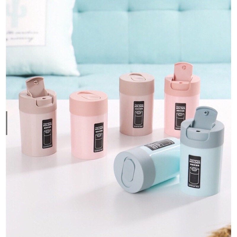 Lọ đựng tăm - hũ nhựa đựng tăm tre, hạt tiêu