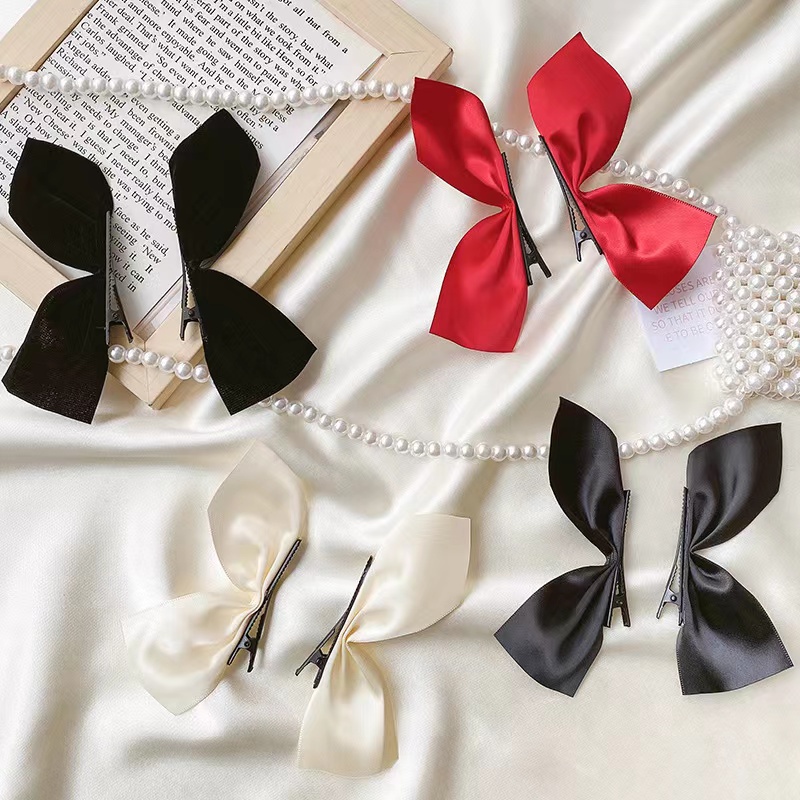 [1 Cặp] Kẹp Tóc Hàn Quốc Nơ Bằng Nhung Nhiều Màu Phụ Kiện Thời Trang Cho Nữ AB143