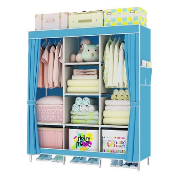 Tủ vải cao cấp 3 buồng 8 ngăn (họa tiết gioa ngẫu nhiên)