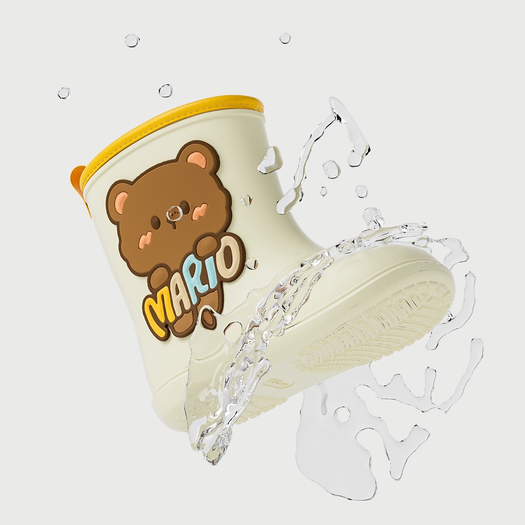 Ủng đi mưa Cheerful Mario chống trượt chống thấm nước họa tiết khủng long hoạt hình cho bé