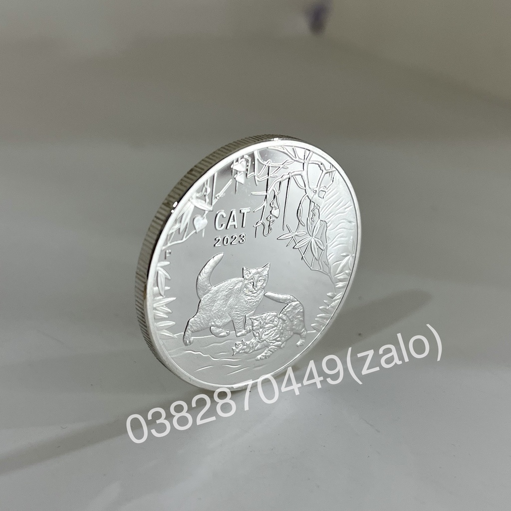 Cặp Đồng Xu Mèo Úc Mạ Vàng Và Mạ Bạc Tặng Túi Gấm Phúc Lộc Quà Tặng Lì Xì Tết 2023 May Mắn Ý Nghĩa