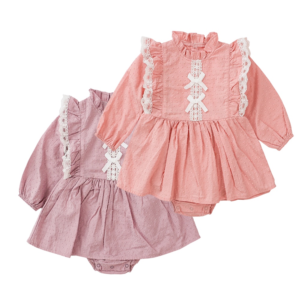 Sanlutoz Tay áo dài Em bé Cô gái Bộ bodysuit Dễ thương Bông Công chúa