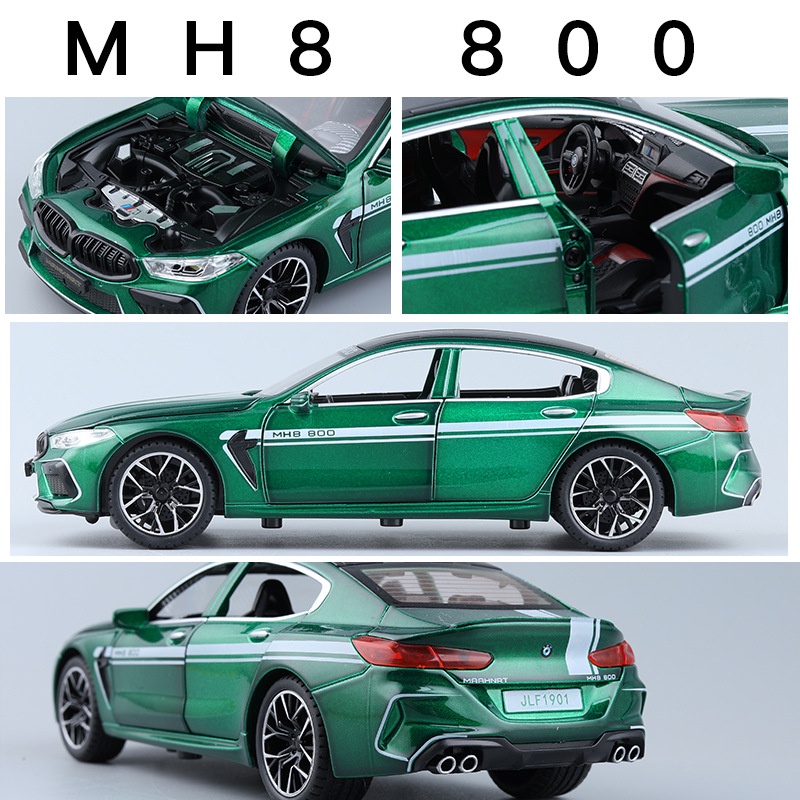 Mô hình xe ô tô siêu xe BMW MANHART MH8 800 tỷ lệ 1:24 mở full cửa có đèn âm thanh cót chạy đà