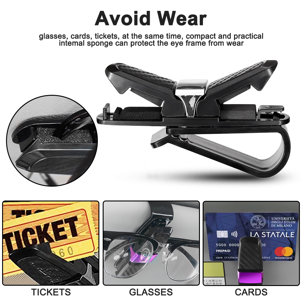 1 Kẹp Giữ Mắt Kính Gắn Tấm Che Nắng Xe Hơi Bằng ABS