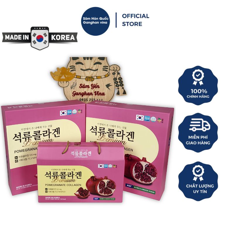 Nước Hồng Sâm Collagen Lựu KGF Hàn Quốc Bổ Sung Collagen Giúp Da Săn Chắc, Căng Bóng, Tăng Độ Đàn Hồi Cho Da