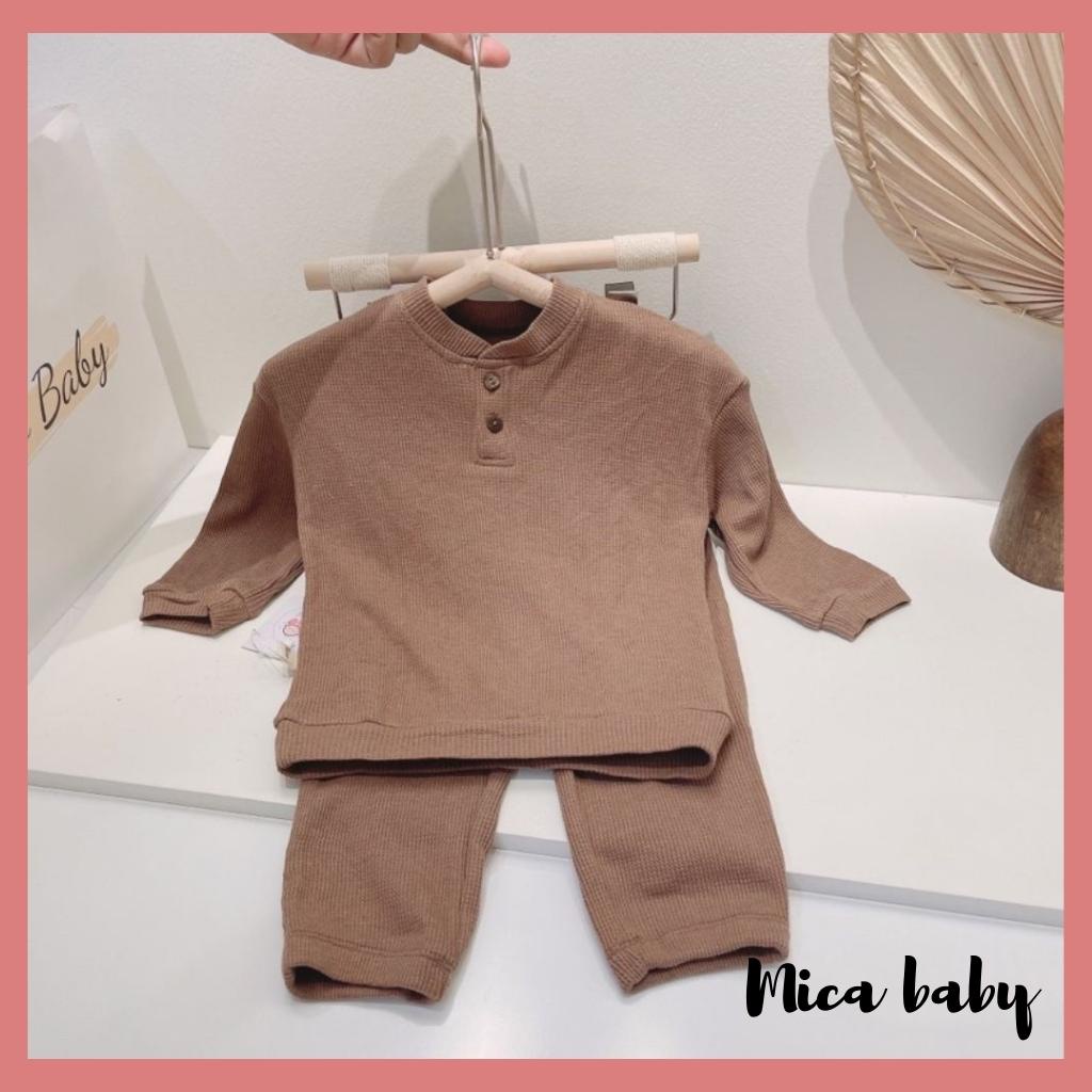 Bộ quần áo thun dài tay thu đông cho bé từ 10-20kg QA48 Mica baby