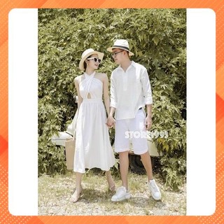 💕💕 Set couple trắng yếm. Đồ đôi trắng đi biển chụp hình cưới du lịch...🔥