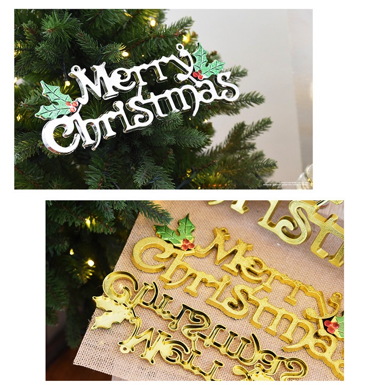 Phụ Kiện Trang Trí Noel Chữ MERRY CHRISMAS 3D Size Đại 25 Cm