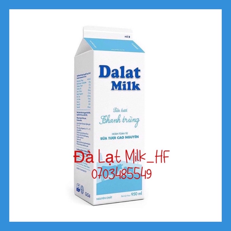 Sữa  thanh trùng 950ml Đà lạt Milk Nguyên Chất