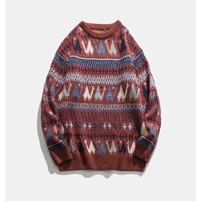 Áo Sweater Dáng Rộng Phong Cách Dân Tộc Nhật Bản Thời Trang Thu Đông Dành Cho Couple
