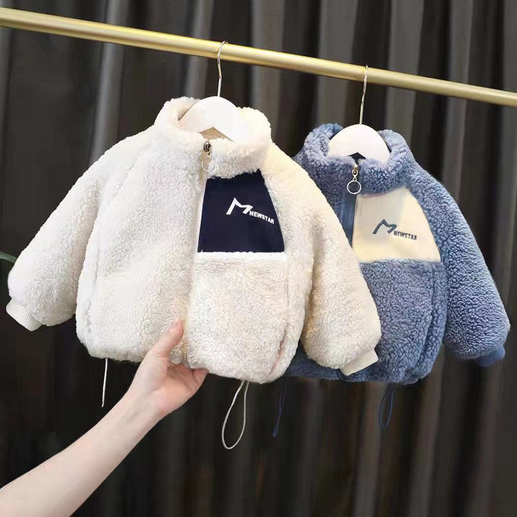 Áo Khoác Lông Cừu Cho Bé, Áo Nỉ Lót Bông Dày Ấm Cho Bé Trai Bé Gái Hàng Cao Cấp Từ 7-28kg - LILA KIDS