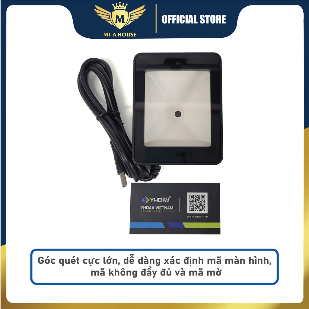 Máy quét mã vạch đa tia YHD 9800 2D - Máy Scan mã vạch Qr để bàn dùng cho Siêu thị, Cửa hàng