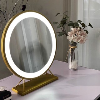 GƯƠNG ĐỂ BÀN TRANG ĐIỂM CÓ LED NHẬP KHẨU, PHONG CÁCH BẮC ÂU size 40cm ( SẴN HÀNG)