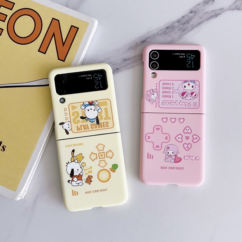 Ốp Điện Thoại Họa Tiết Hoạt Hình Cinnamoroll Melody Gấp Gọn Chống Va Đập Cho Samsung Galaxy Z Flip 3 Z Flip 4