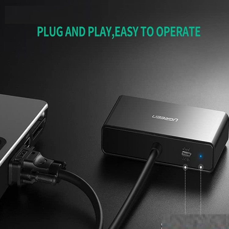 Cáp chia VGA 1 Ra 2 Ugreen 20918 Full HD Dây 1 mét - Hàng Chính Hãng