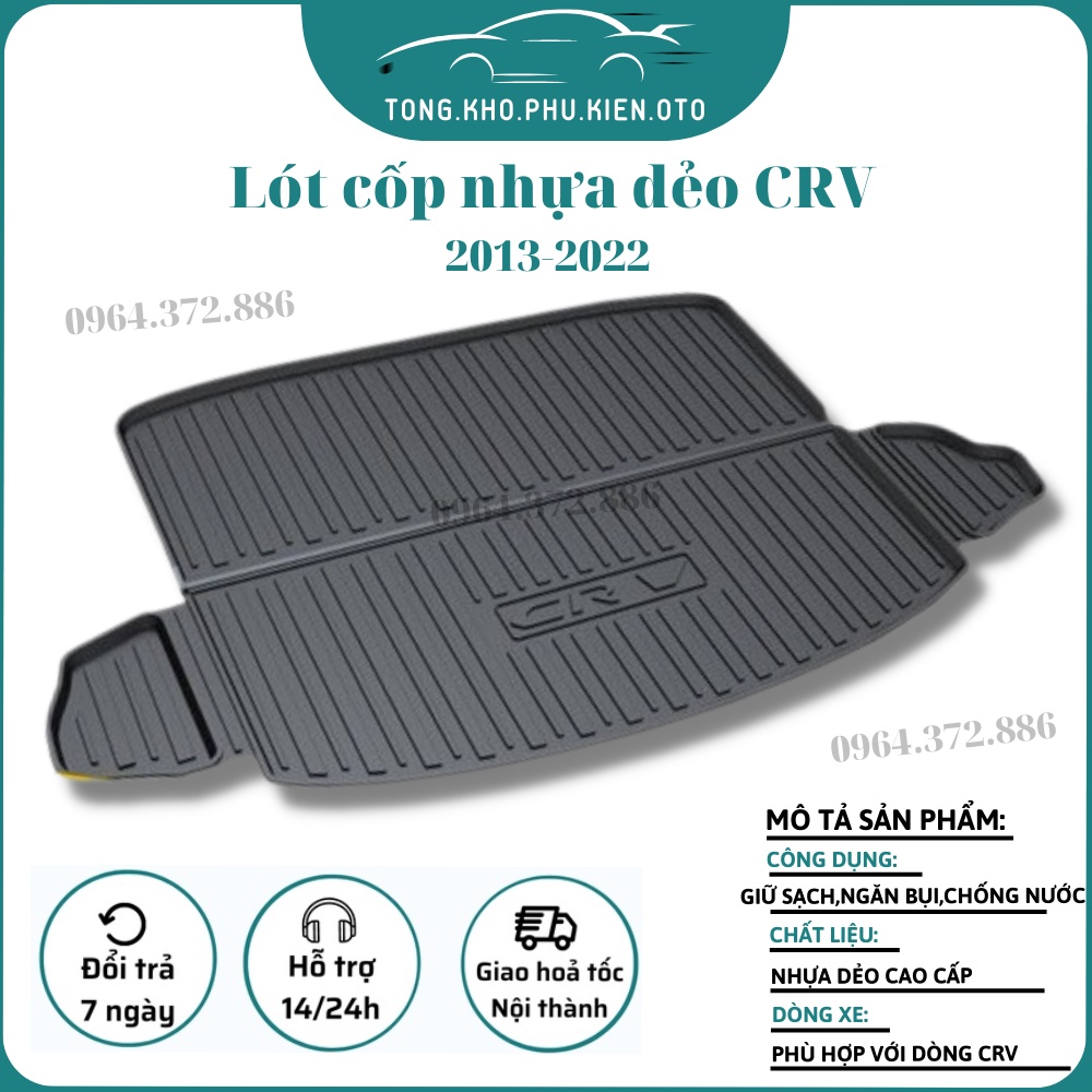 Lót cốp nhựa xe Honda CRV 2013-2017, 2018-2022