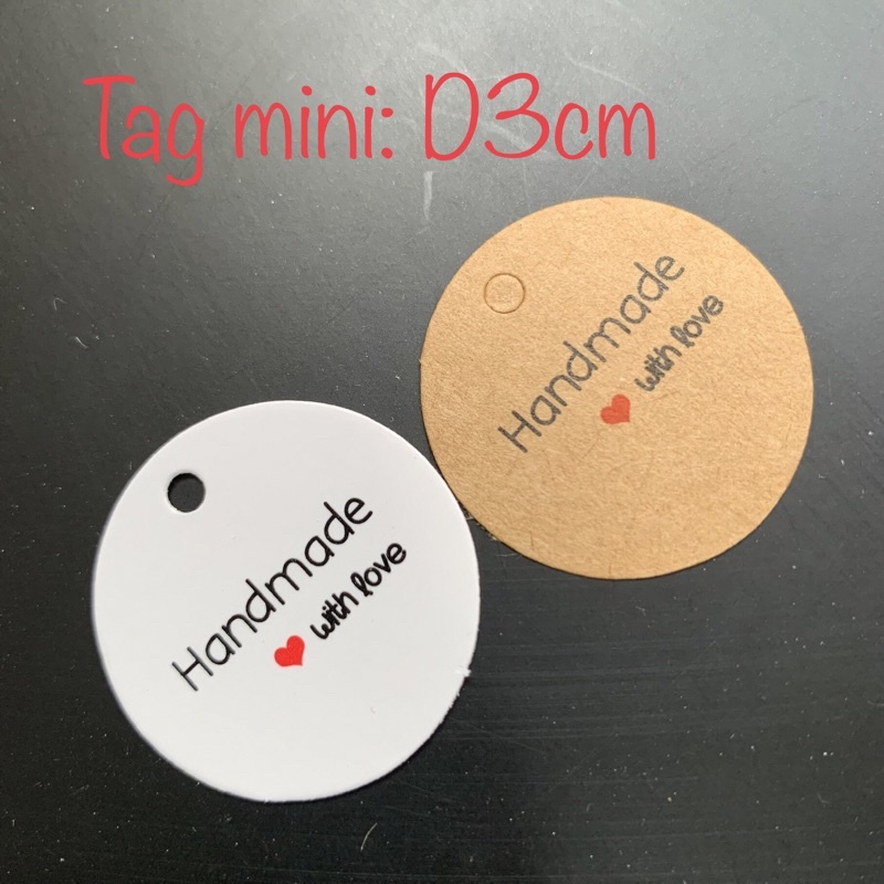 200 Tag treo kraft in sẵn D3.5cm không kèm dây