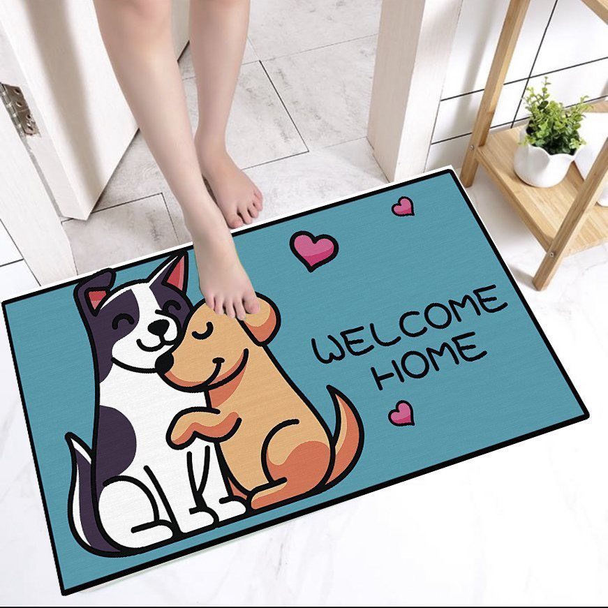 Thảm lau chùi chân 3D hình thú mềm mịn chống thấm hút nước, chống trượt, chống trơn siêu cute 40x60cm