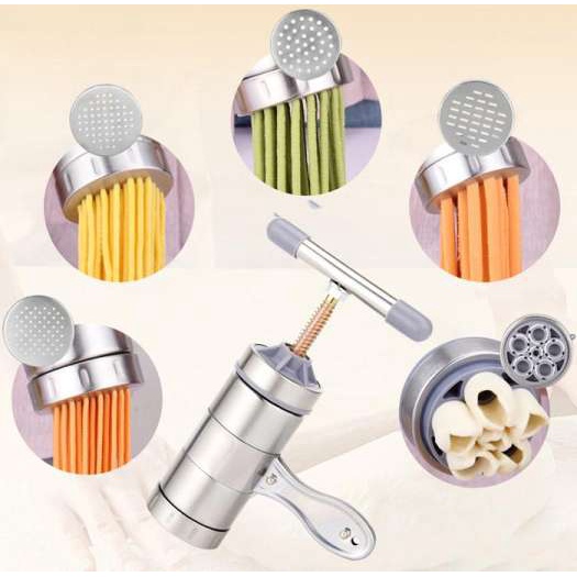 Khuôn Máy Ép Làm Bún Tươi, Mỳ Sợi, Mì Nui Mini 5 Đầu Cắt Inox Cao Cấp