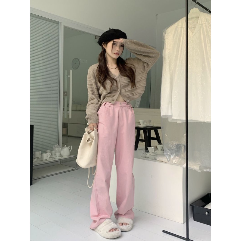 Áo Khoác cardigan Dệt Kim Tay Dài Màu Trơn Đơn Giản Thời Trang Hàn Quốc