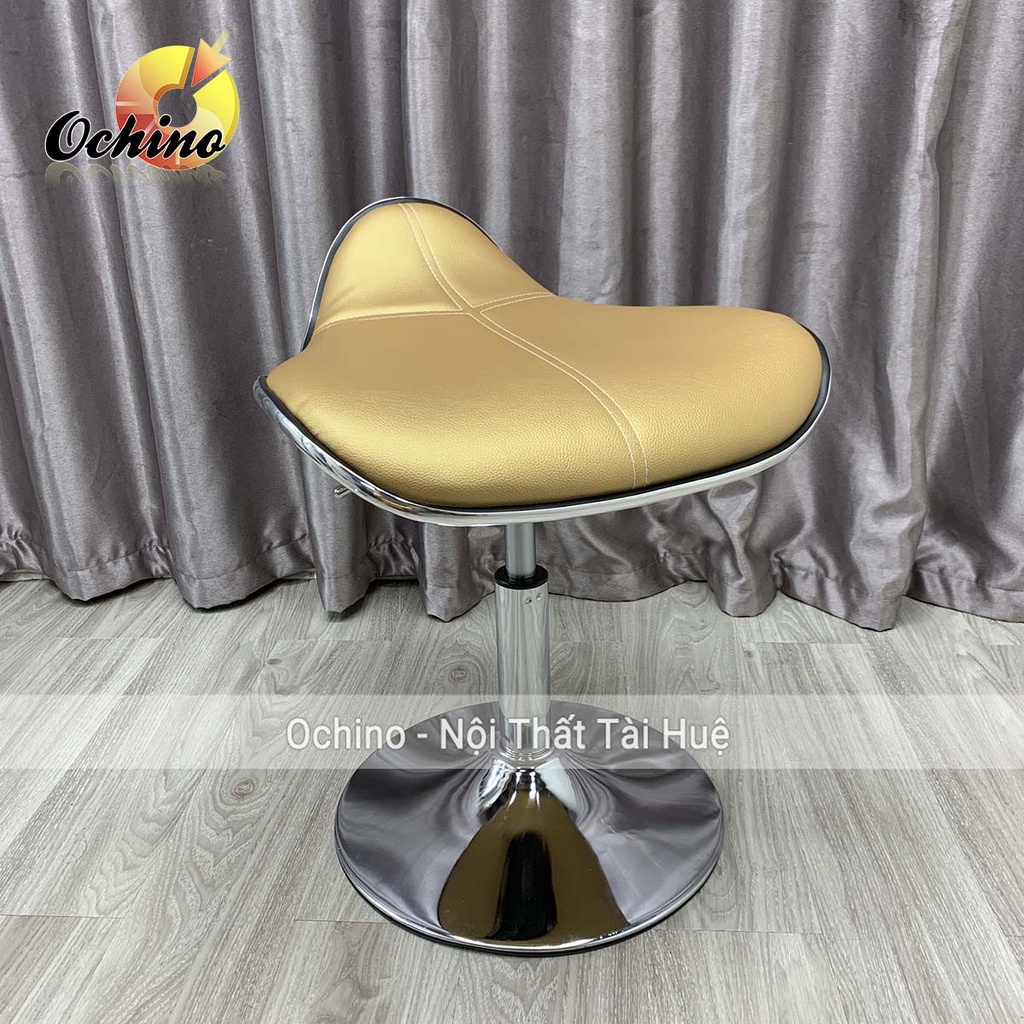 Ghế Xoay Trang Điểm Và Ngồi Bàn Học Bọc Da  Mẫu Da cá Không Tựa Phong Cách Hiện Đại Chân Thấp 30-50 (Ảnh Thật Và Video)