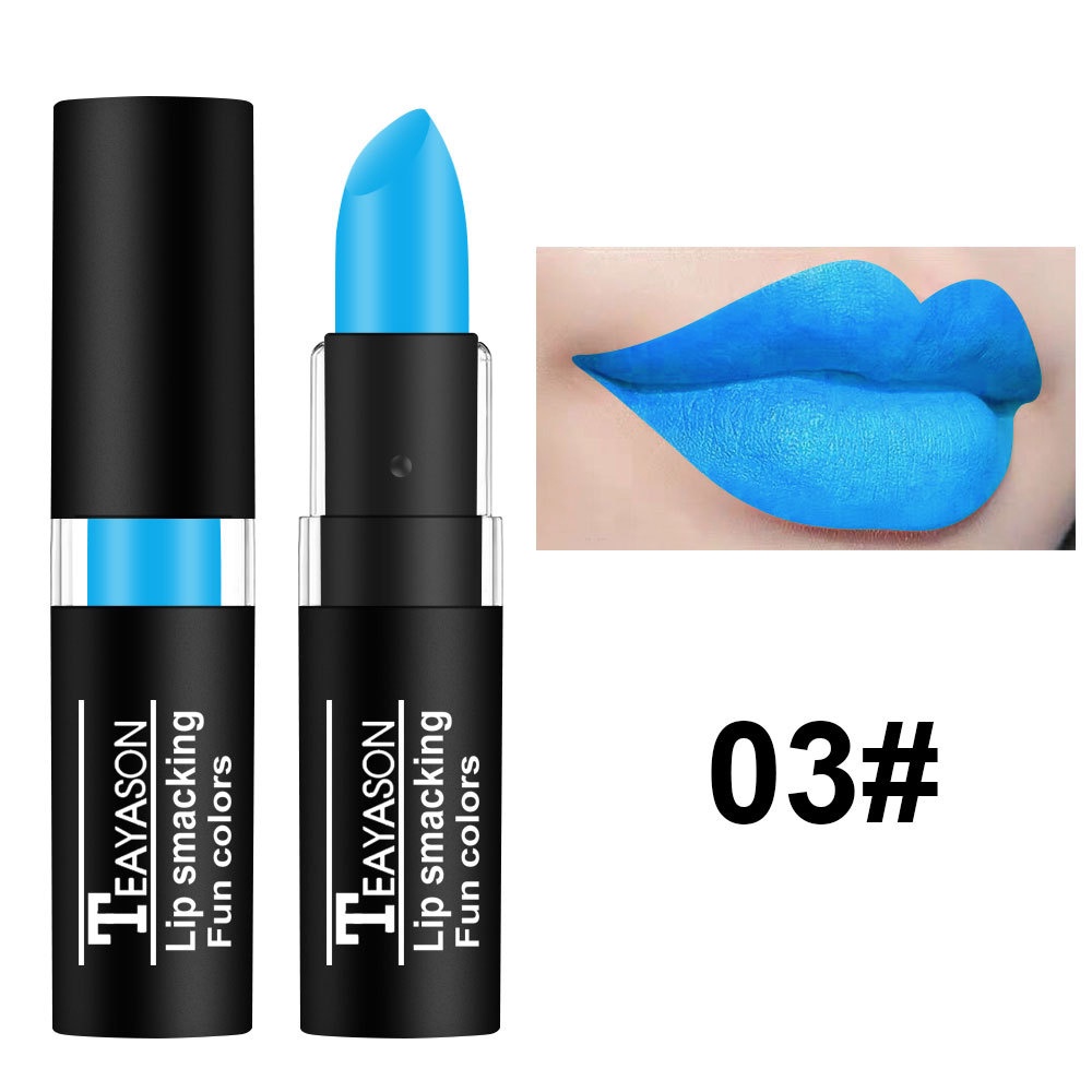 Son môi lì JULYSTAR lâu trôi không thấm nước màu xanh lá cây tím đen trang trí cho bữa tiệc halloween với 12 màu