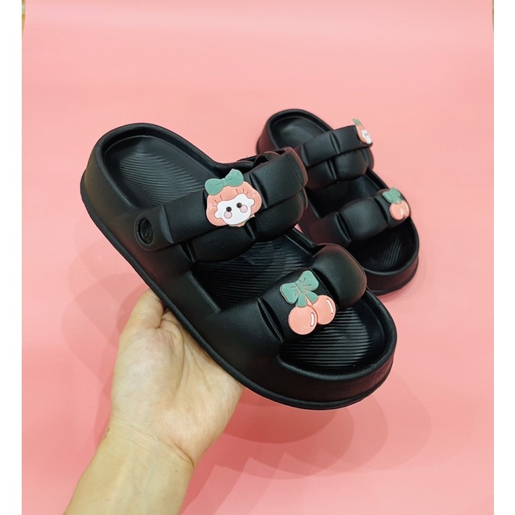 Dép sandal nữ, Dép bánh mì đế cao quai nhún siêu đẹp