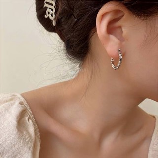 Khuyên tai tròn mix hạt vuông |daisy.accessory.hn|