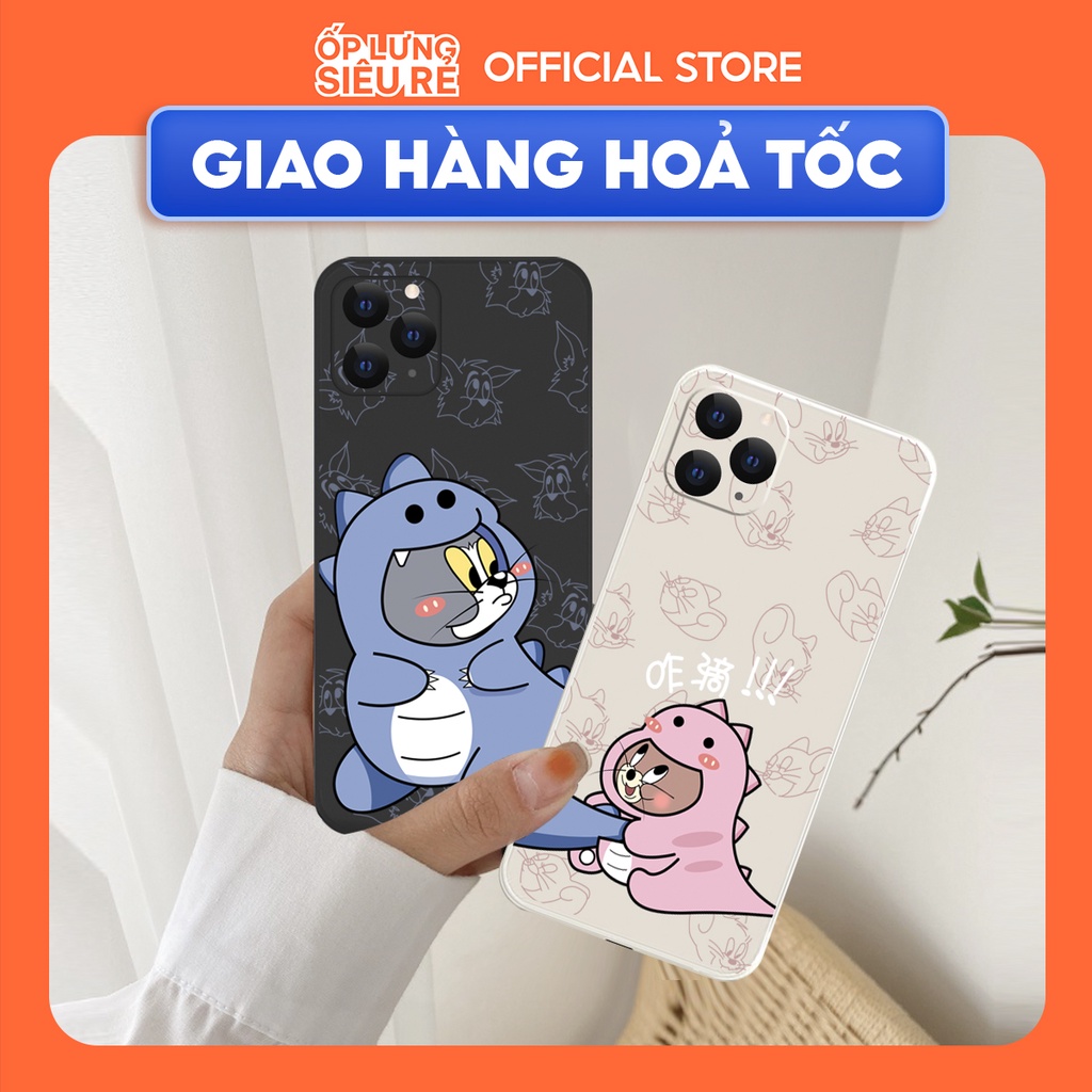 Ốp lưng cạnh vuông Realme C11/Realme 7i/Realme C25/....viền bảo vệ camera hình Tom and Jerry