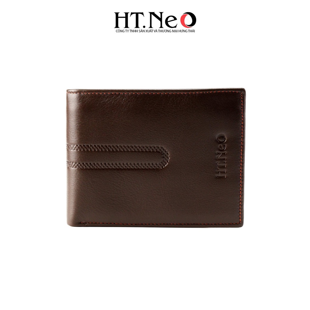 Ví ngang nam HT.NEO da bò nguyên miếng, thiết kế trơn sang trọng, nhiều ngăn, đường may tỉ mỉ VN37