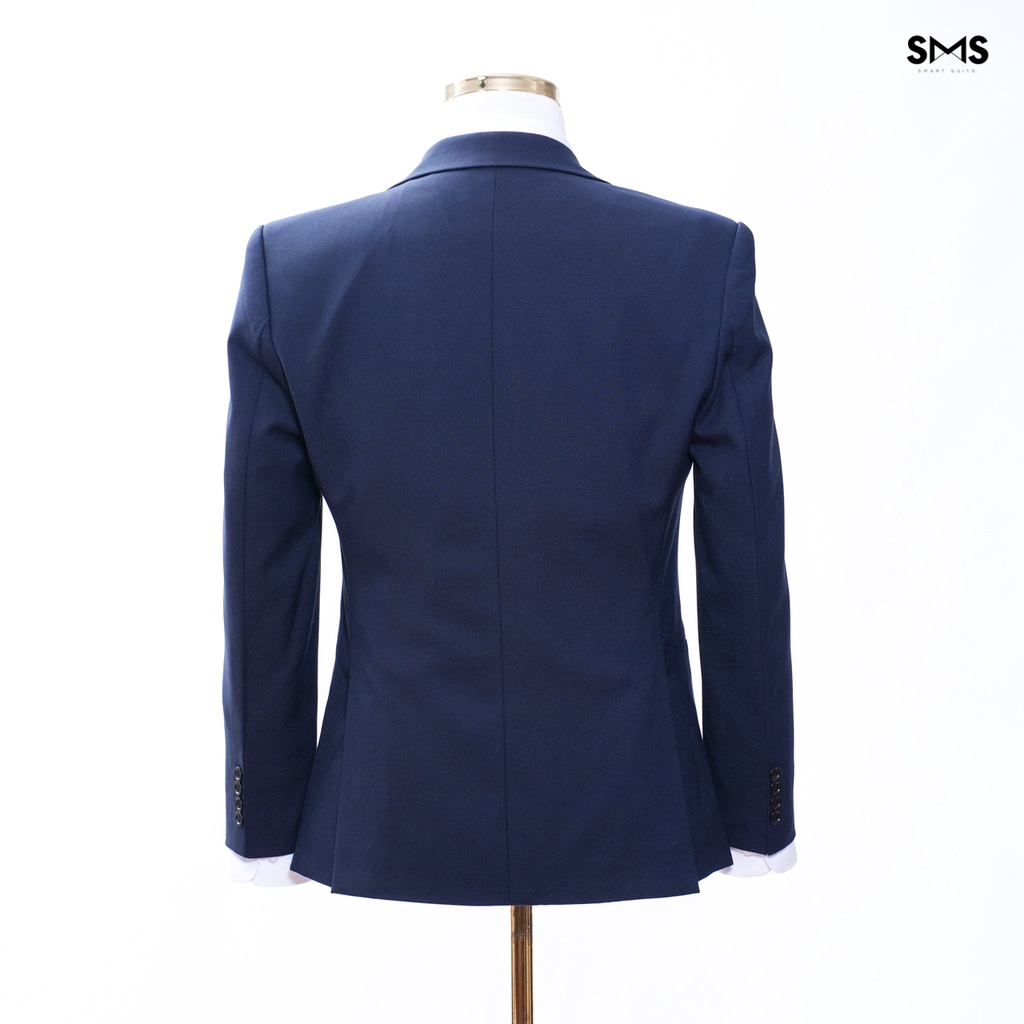 Bộ vest nam xanh navy 1 khuy 2 túi, form ôm Smart Suits