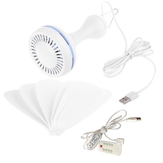 Quạt tán trần chạy bằng USB 6 lá có điều khiển từ xa Quạt treo 4 tốc độ cho giường cắm trại Lều ký túc xá