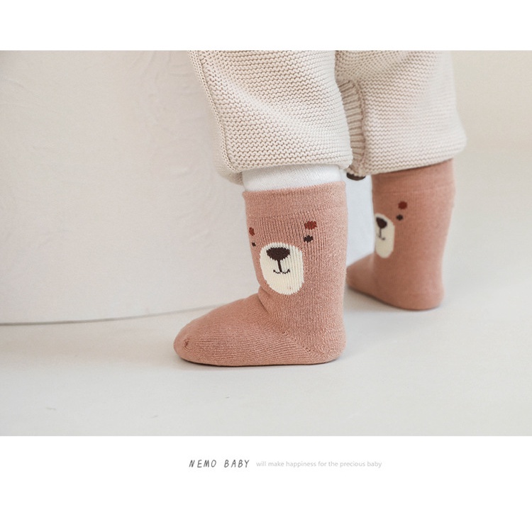 Set 3 Tất động vật gam màu pastel hot trend NEMO BABY cao cấp cho bé trai bé gái