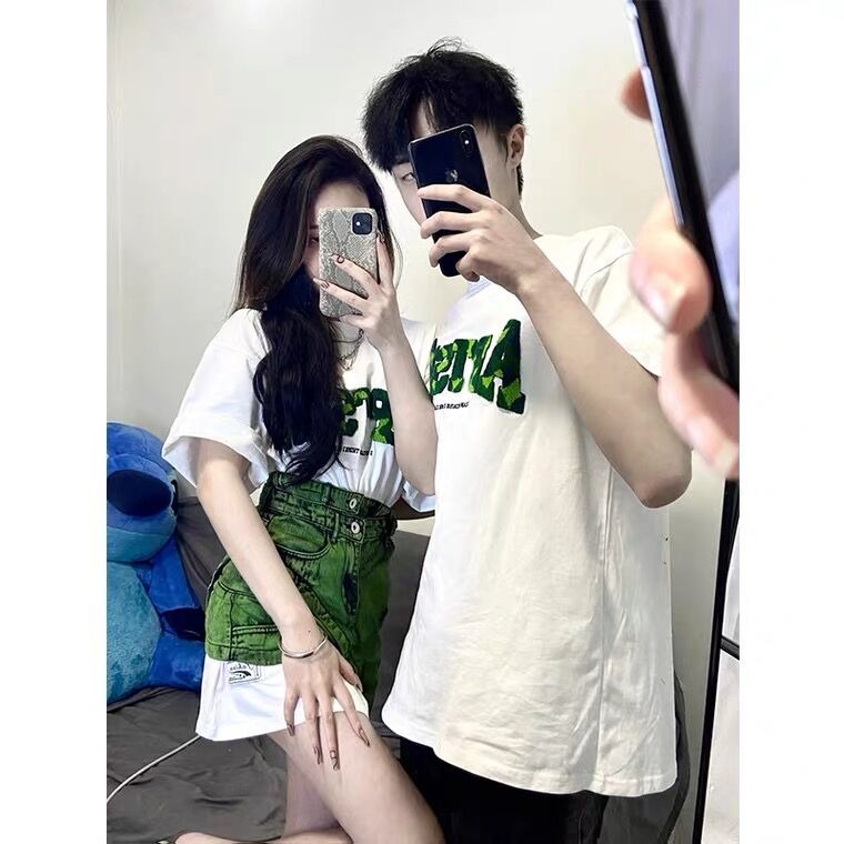 NRVP Áo thun unisex thời trang mùa hè dáng suông phong cách Hàn Quốc cho nam nữ