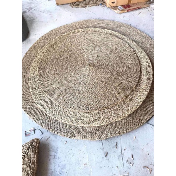 Thảm cói đan tay thủ công-Hàng xuất khẩu