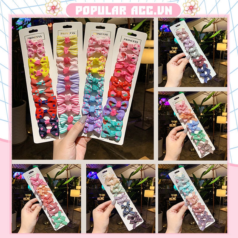 Set 10 Kẹp Tóc Nơ Dễ Thương Cho Bé Gái
